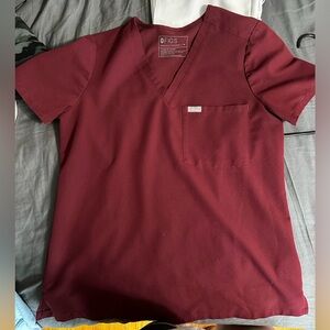 Wine colored Figs Scrub Top